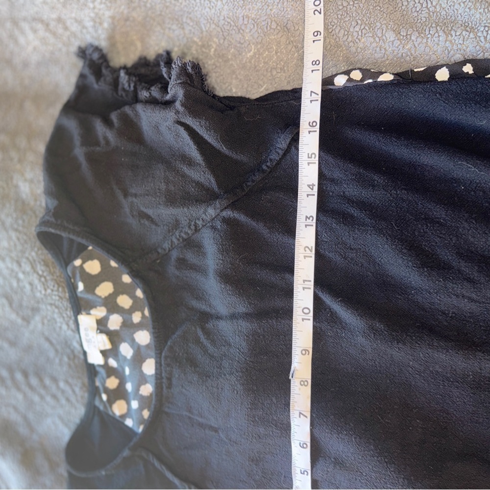Umgee Black Blouse with chiffon Polka Dot back, boho, tunic​​ - Picture 12 of 13